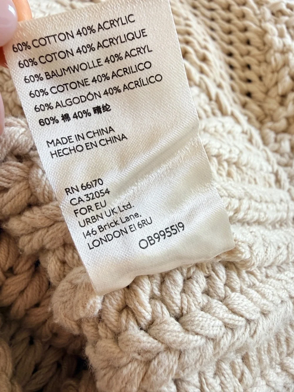 Free People My Only Sunshine Sweater Womens XS Beige Chunky Knit Mock Neck